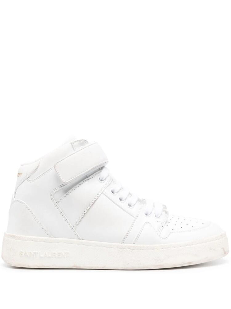 Saint Laurent Lax distressed leather sneakers - White Cover