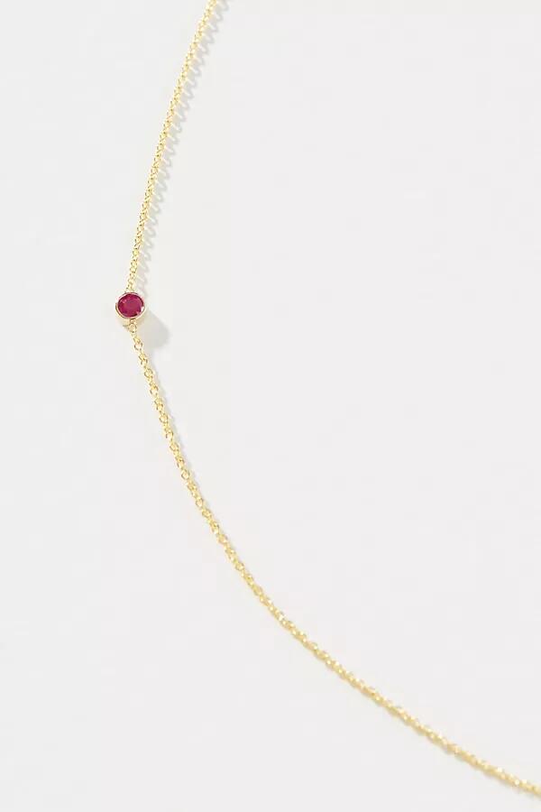 Maya Brenner 14k Yellow Gold Asymmetrical Birthstone Necklace Cover