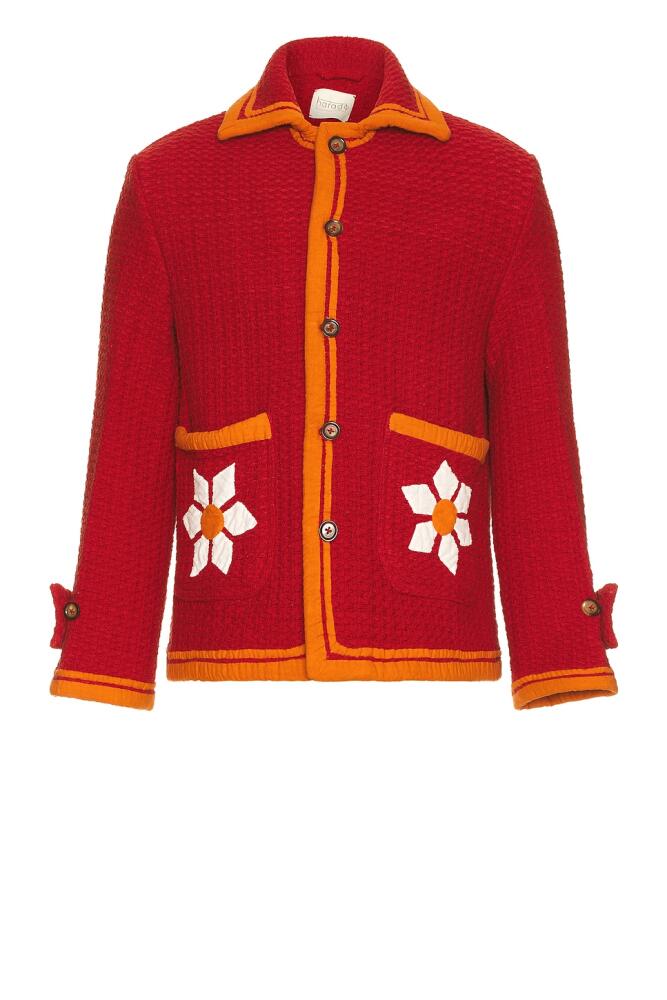 HARAGO Floral Applique Blouson in Red Cover