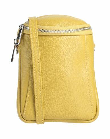 Laura Di Maggio Woman Cross-body bag Yellow Leather Cover