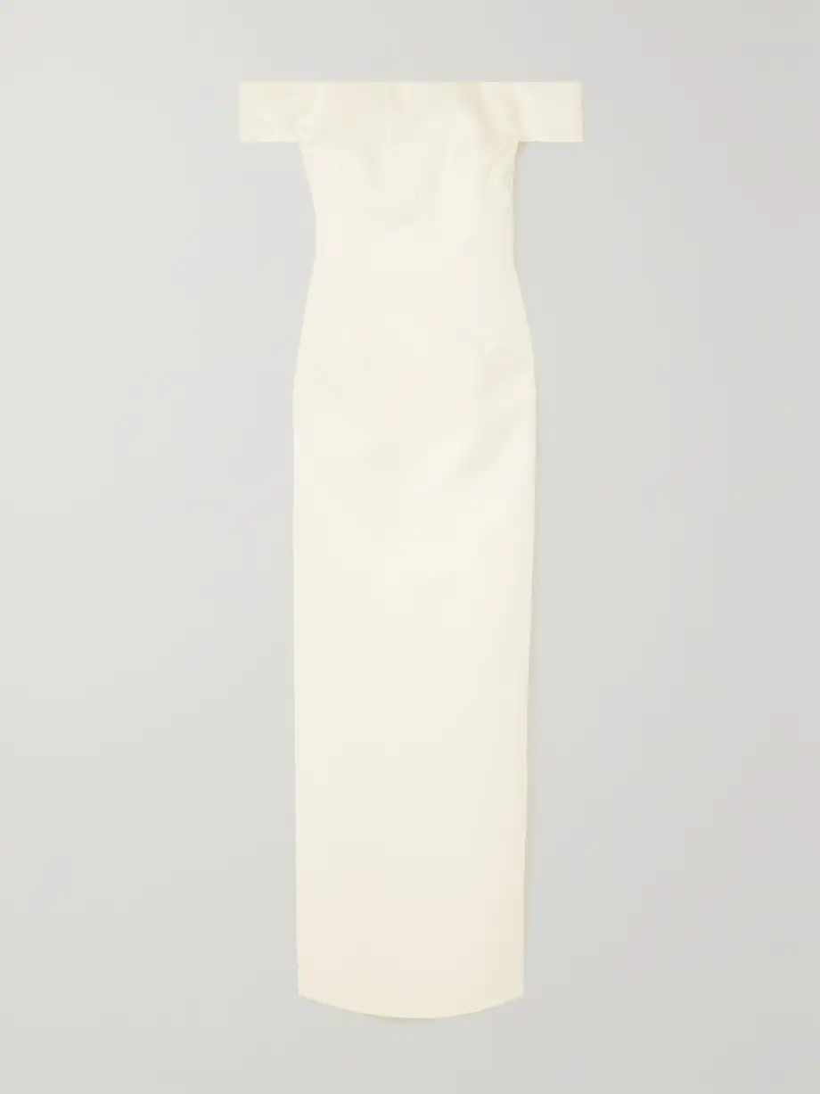 Gabriela Hearst - + Net Sustain Sloane Off-the-shoulder Organic Wool And Silk-blend Maxi Dress - Ivory Cover