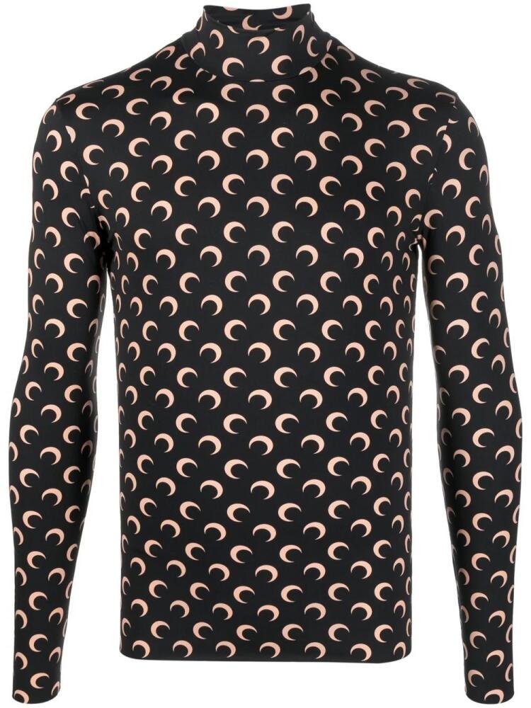 Marine Serre Black Crescent Moon Print Sweatshirt Cover