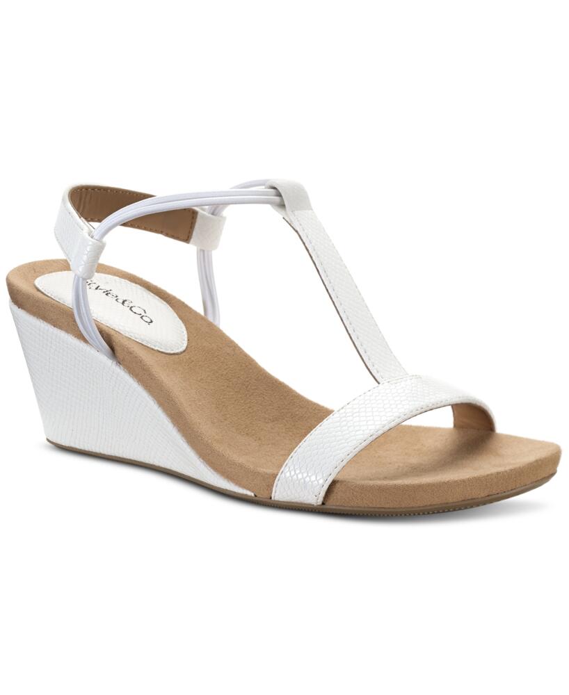 Style & Co Women's Mulan Wedge Sandals, Created for Macy's - White Snake Cover