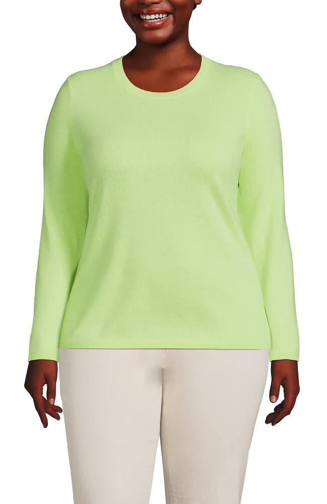 Lands' End Plus Size Cashmere Sweater in Fluorescent Green Cover