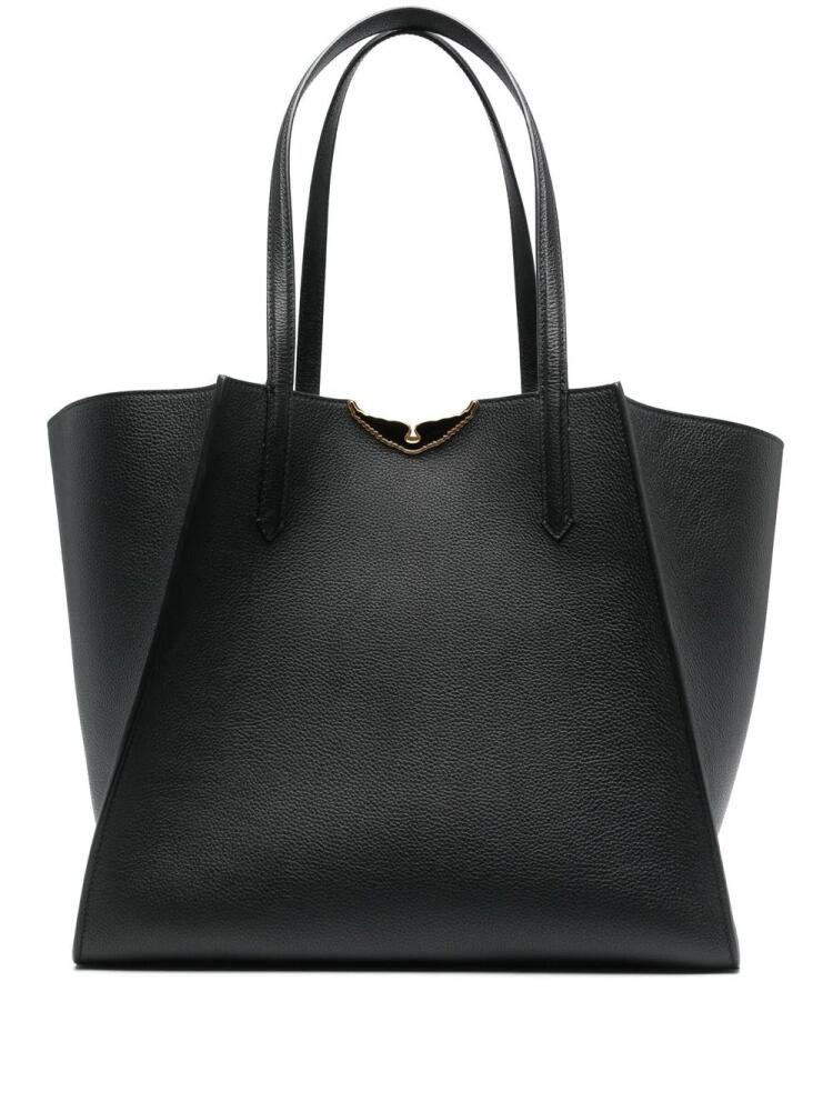 Zadig&Voltaire logo-plaque leather tote bag - Black Cover