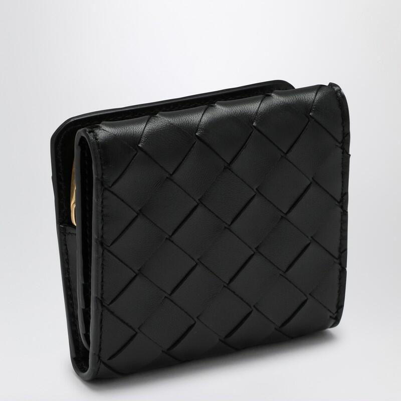 Bottega Veneta Black Braided Tri-Fold Wallet Cover