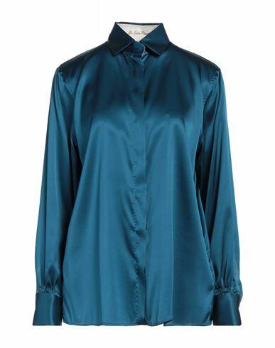 Le Sarte Pettegole Woman Shirt Deep jade Silk, Elastane Cover