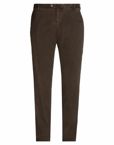 Isaia Man Pants Brown Cotton, Elastane Cover