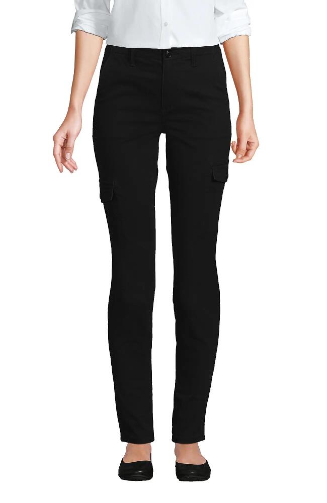 Lands' End Mid Rise Slim Cargo Chino Pants in Black Cover