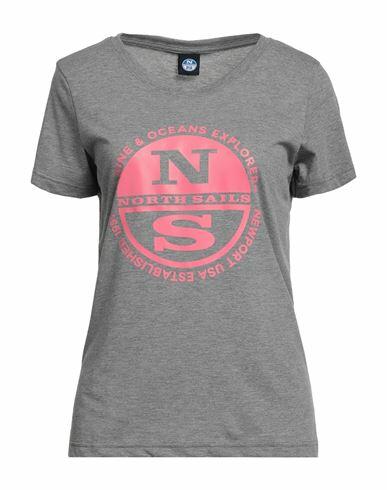 North Sails Woman T-shirt Grey Cotton Cover