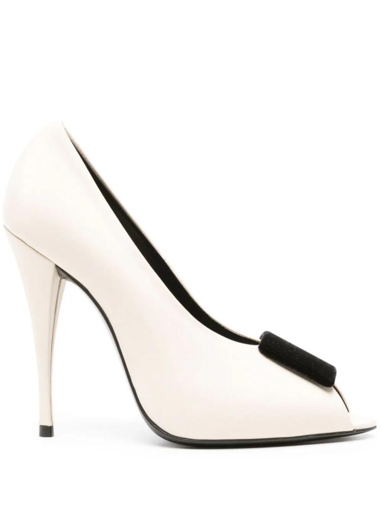 Saint Laurent 115mm silk-satin pumps - Neutrals Cover