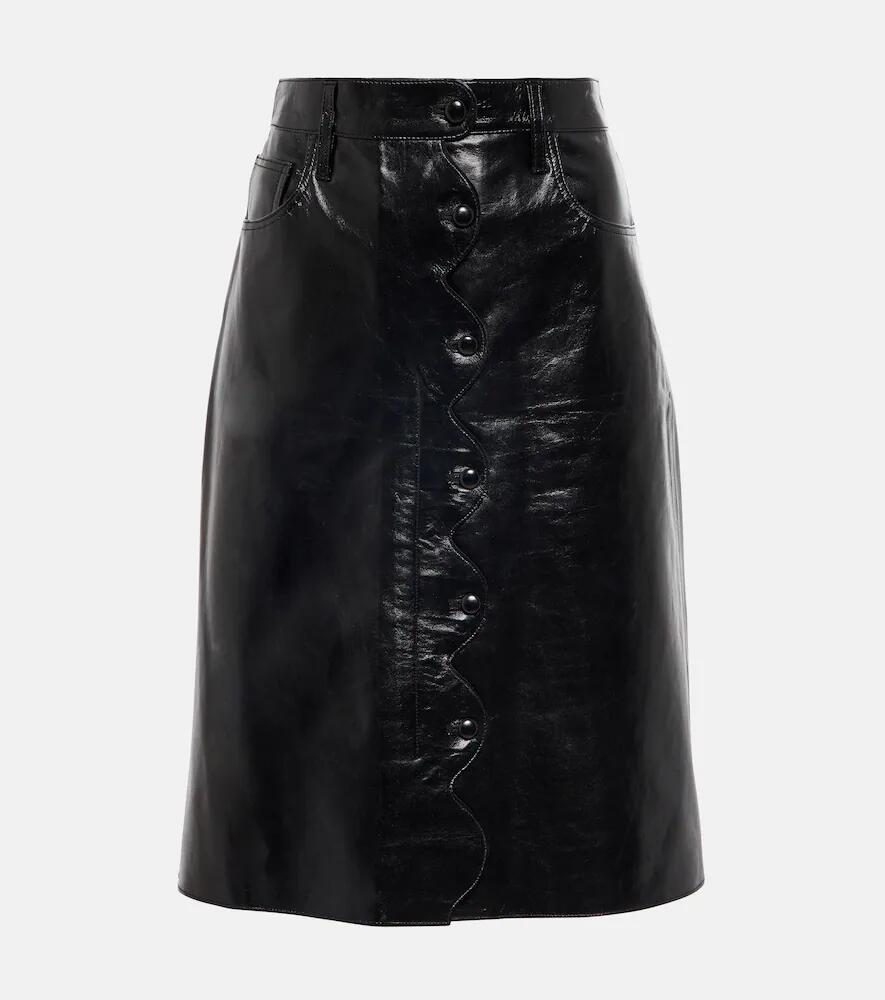 Citizens of Humanity Scallop leather midi skirt Cover