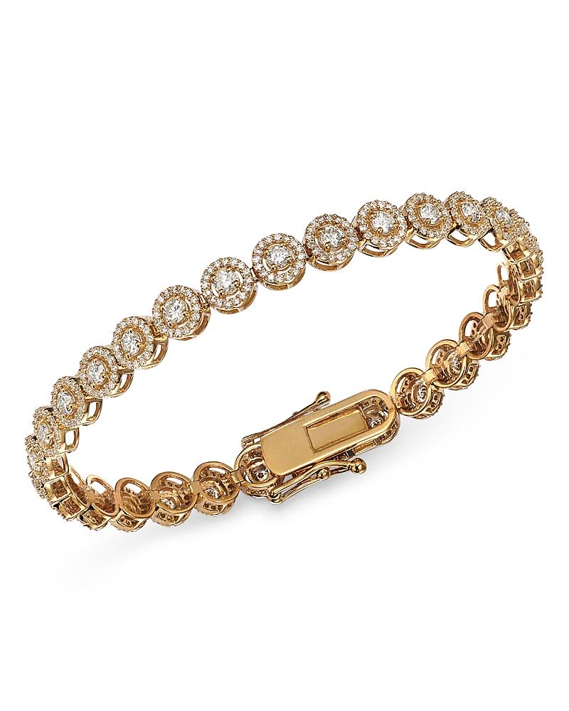 Bloomingdale's Fine Collection Diamond Halo Tennis Bracelet in 14K Yellow Gold, 4.0 ct. t. w. - Exclusive Cover