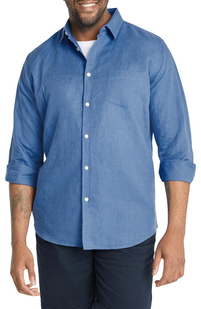 Johnny Bigg Anders Linen & Cotton Button-Up Shirt in Azure Cover