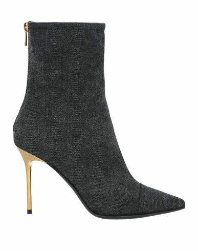 Balmain Woman Ankle boots Black Cotton Cover