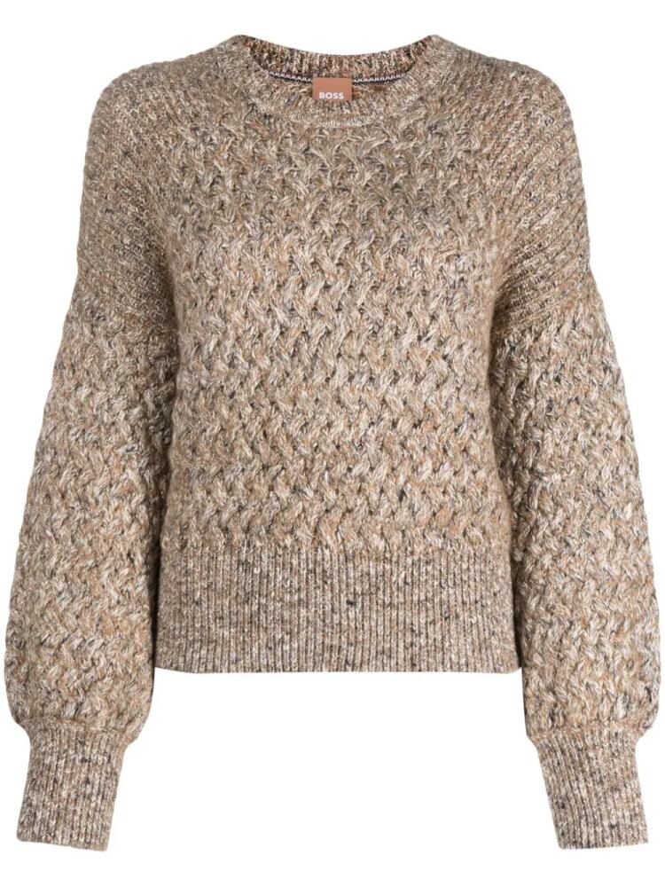 BOSS Forenza cable-knit jumper - Brown Cover