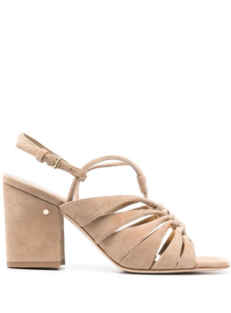 Laurence Dacade suede 90 block-heel sandals - Neutrals Cover