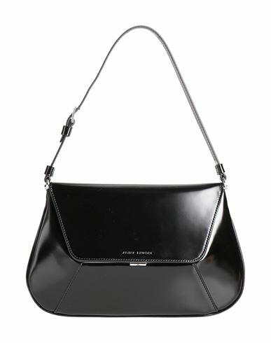 Amina Muaddi Woman Handbag Black Leather Cover