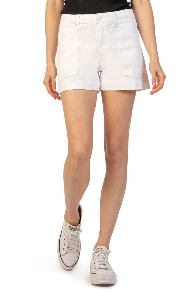 KUT from the Kloth Jane High Waist Denim Shorts in Optic White Cover