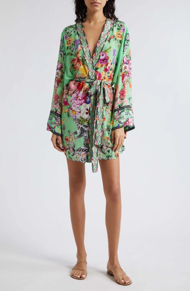 Camilla Floral Silk Cover-Up Wrap in Porcelain Dream Cover