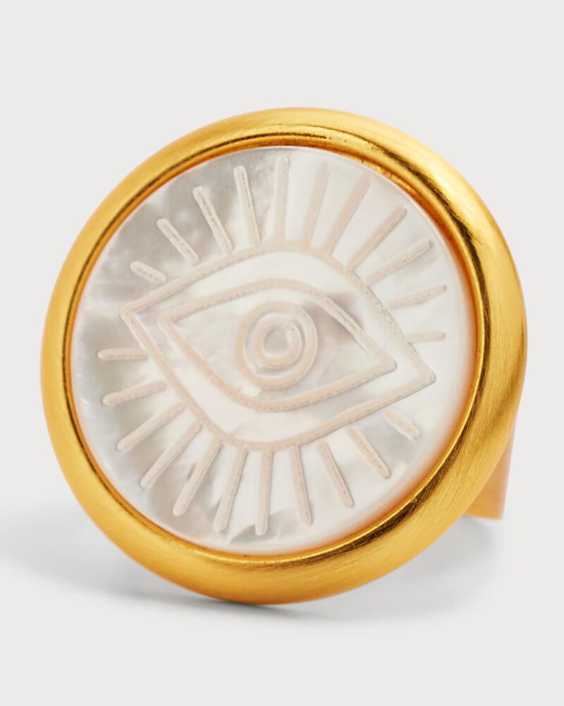 NEST Jewelry Carved Mother-Of-Pearl Signet Ring Cover