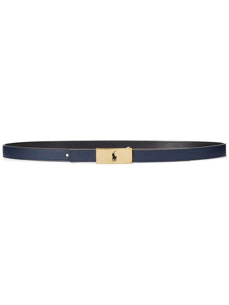 Polo Ralph Lauren box-buckle leather belt - Blue Cover