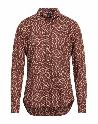 Bagutta Man Shirt Brown Size 15 ¾ Cotton Cover