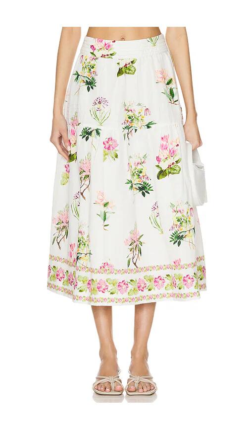 HEMANT AND NANDITA Midi Skirt in White Cover