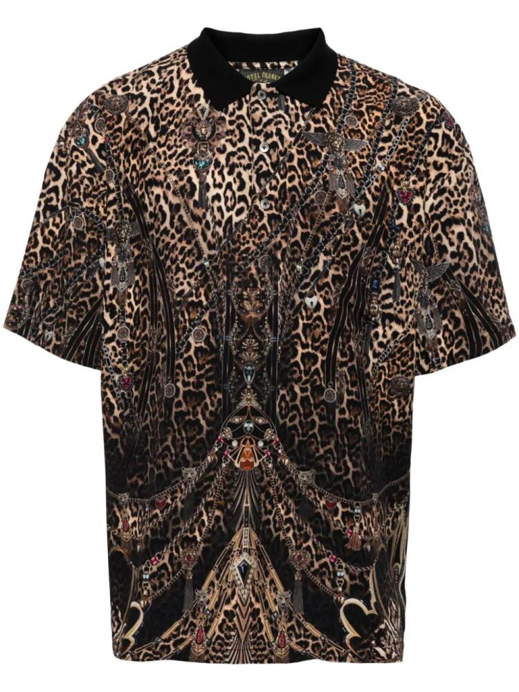 Camilla leopard print polo shirt - Brown Cover