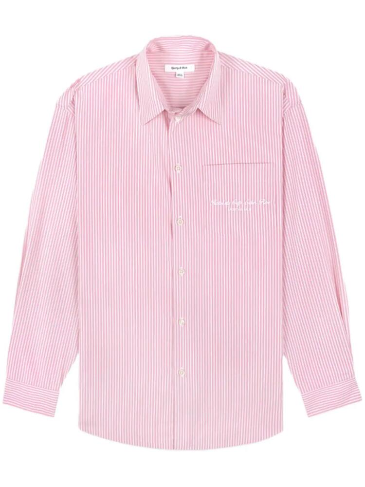 Sporty & Rich Hotel du Cap-embroidered shirt - Pink Cover