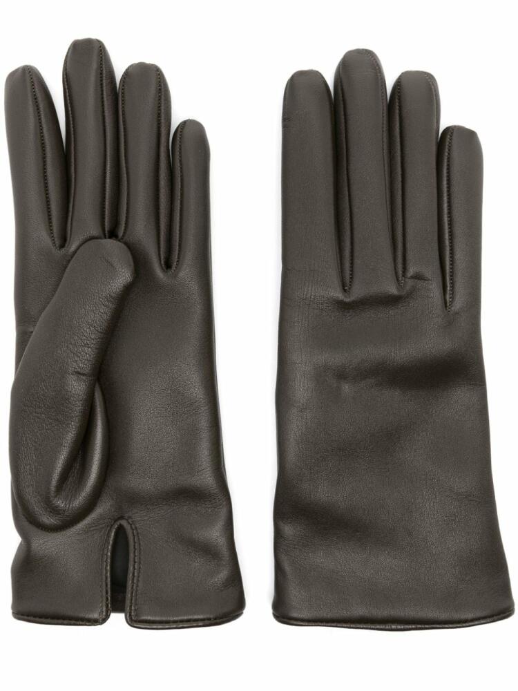 Saint Laurent Cassandre leather gloves - Brown Cover