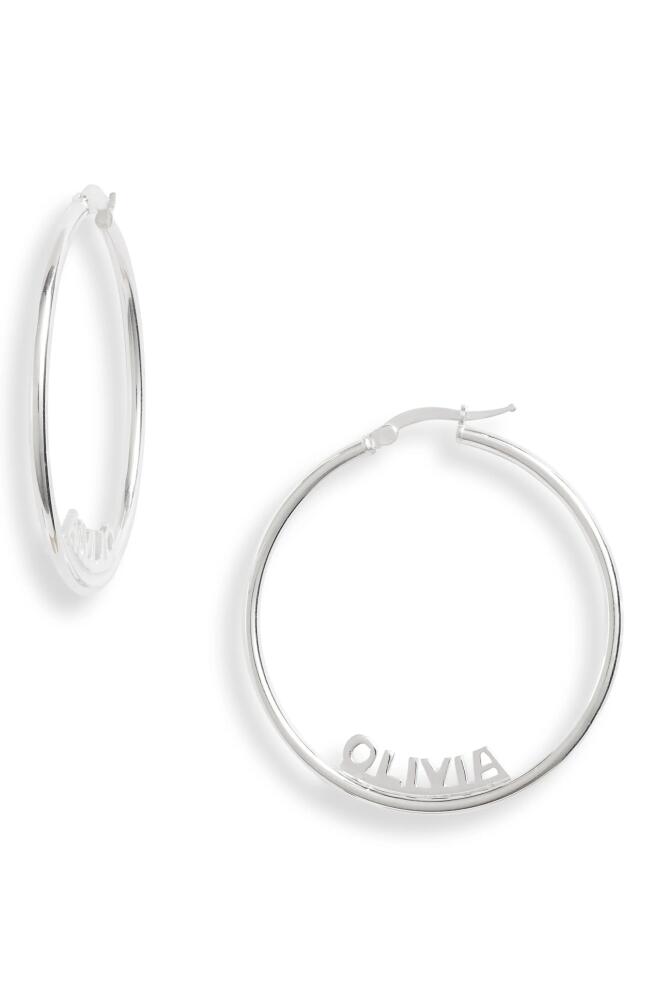 Argento Vivo Sterling Silver Argento Vivo Personalized Name Hoop Earrings Cover