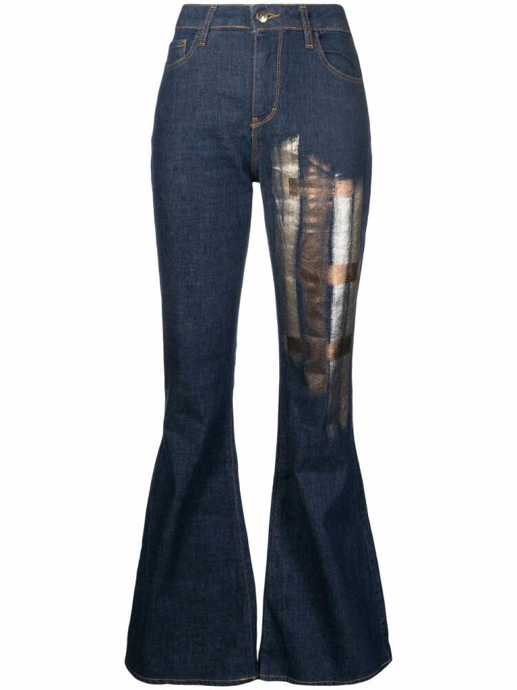 Madison.Maison metallic-print flared jeans - Blue Cover