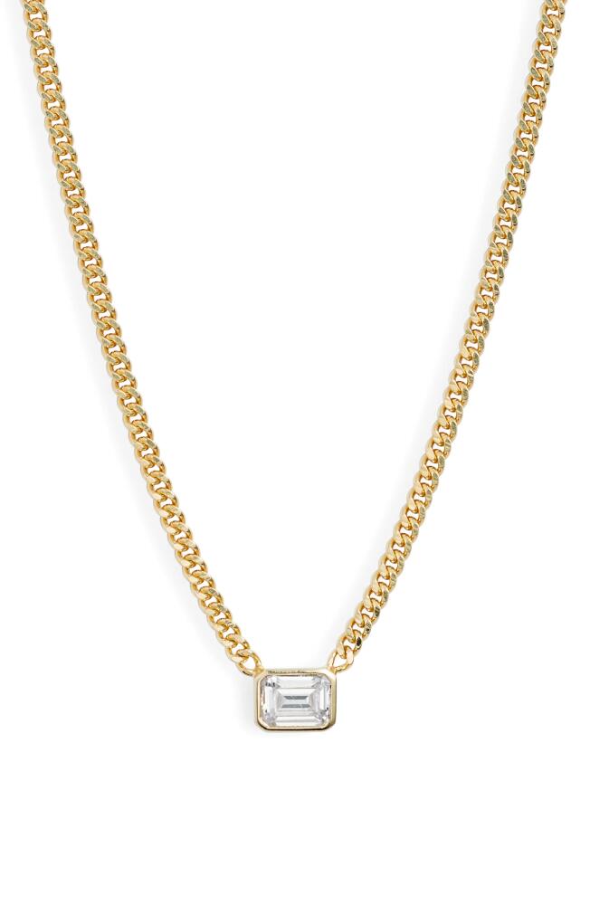 SHYMI Fancy Bezel Pendant Necklace in Gold/White/emerald Cut Cover