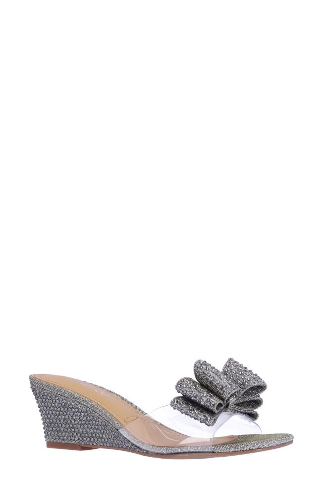 J. Reneé Eris Wedge Slide Sandal in Clear/Pewter Cover