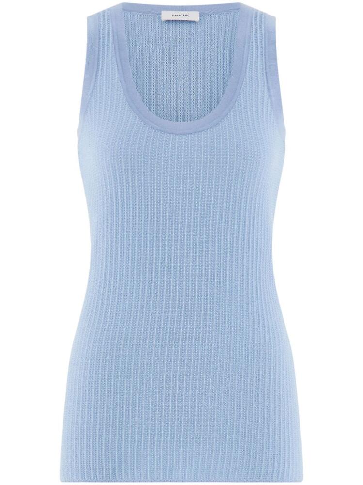 Ferragamo knitted scoop-neck tank top - Blue Cover