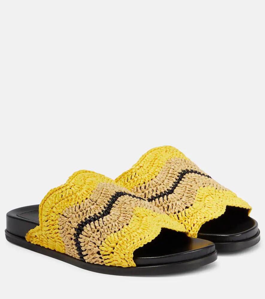 Marni x No Vacancy Inn Fussbett raffia-effect slides Cover