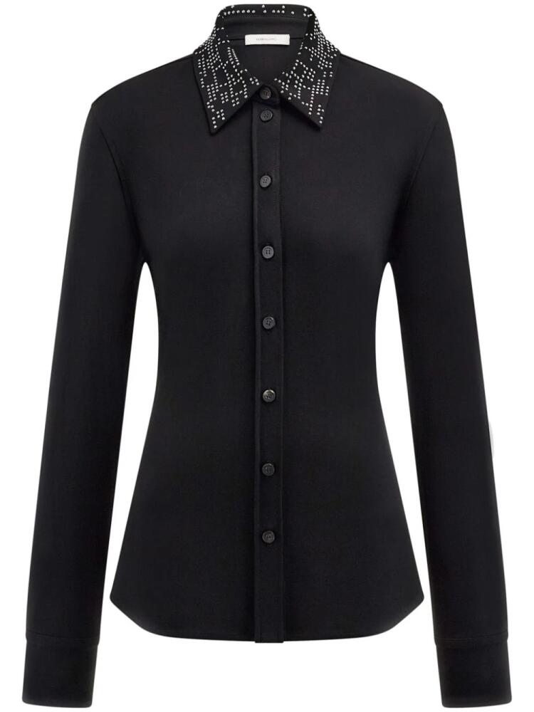 Ferragamo studded-collar jersey shirt - Black Cover