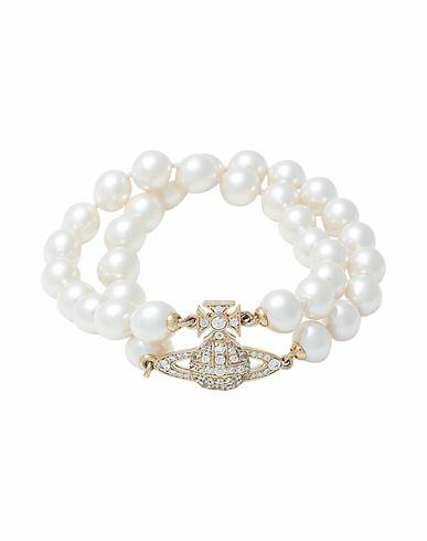 Vivienne Westwood Woman Bracelet Ivory Brass, Cubic zirconia Cover