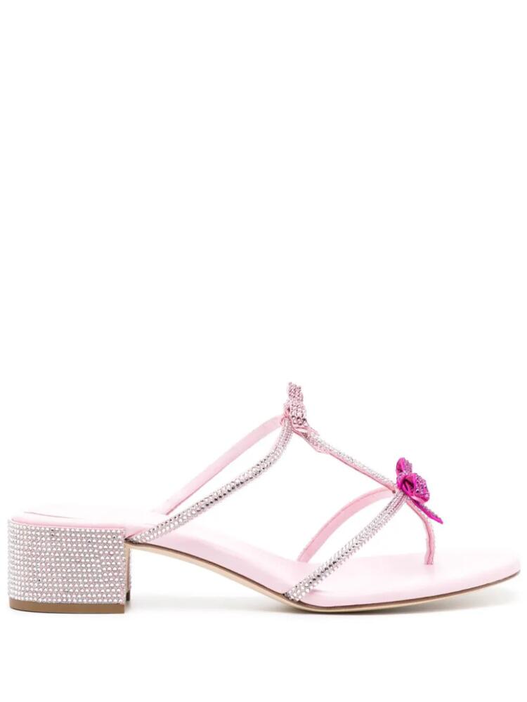 René Caovilla Caterina slip-on leather sandals - Pink Cover