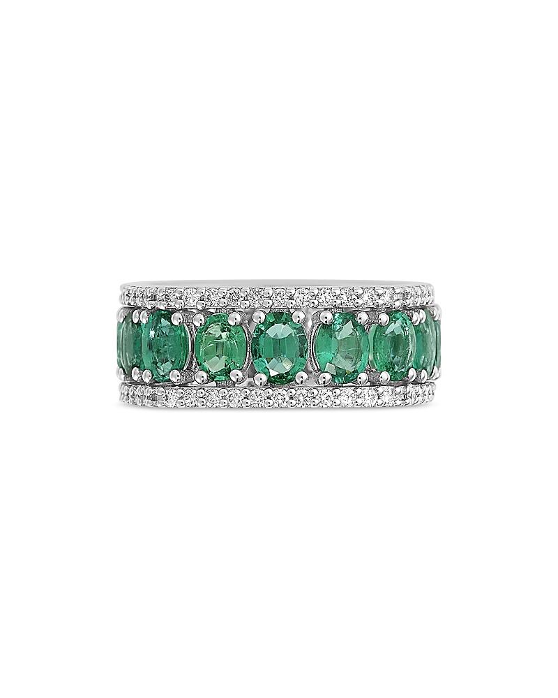 Miseno Jewelry 18K White Gold Procida Emerald & Diamond Band Cover