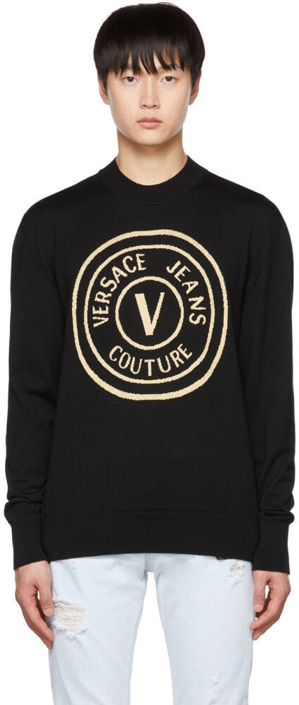 Versace Jeans Couture Black V-Emblem Sweater Cover