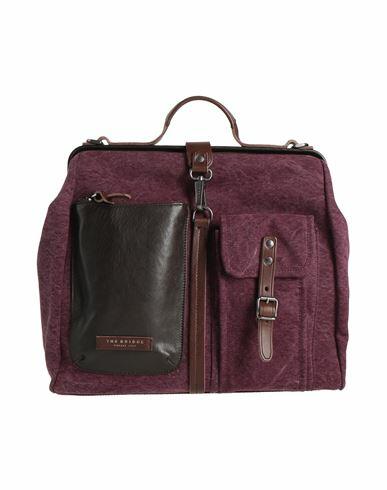 The Bridge Man Handbag Deep purple Textile fibers, Leather Cover