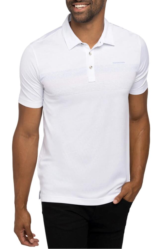 TravisMathew Gulf Side Stripe Polo in White Cover