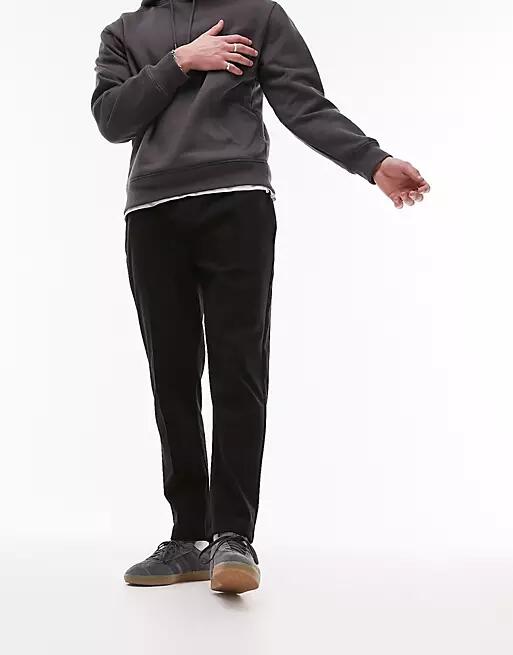 Topman tapered pintuck sweatpants in black Cover