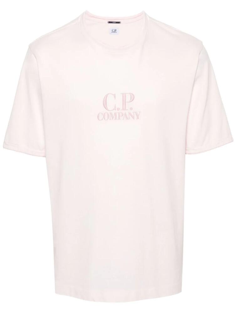 C.P. Company logo-embroidered piqué T-shirt - Pink Cover