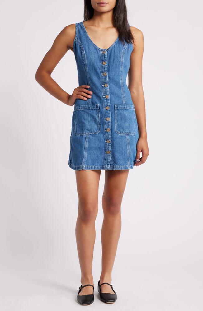 Marine Layer Daisy Sleeveless Denim Minidress in Medium Wash Cover