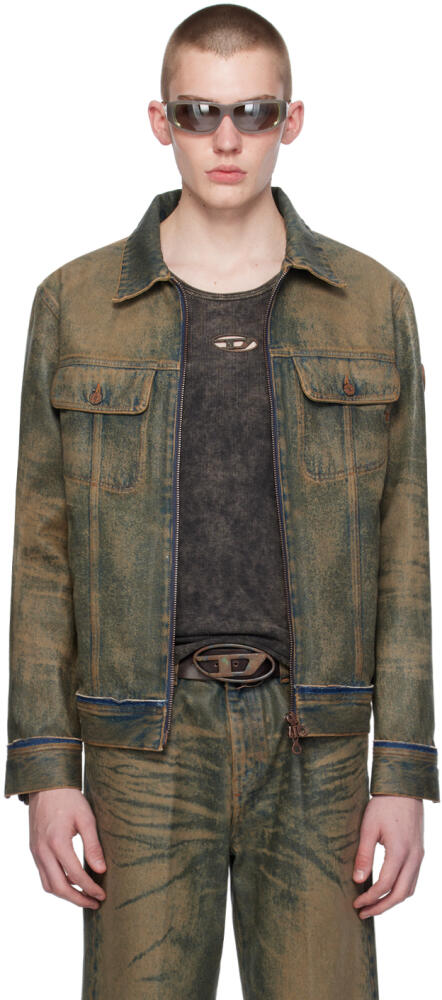 Diesel SSENSE Exclusive Brown Denim Jacket Cover