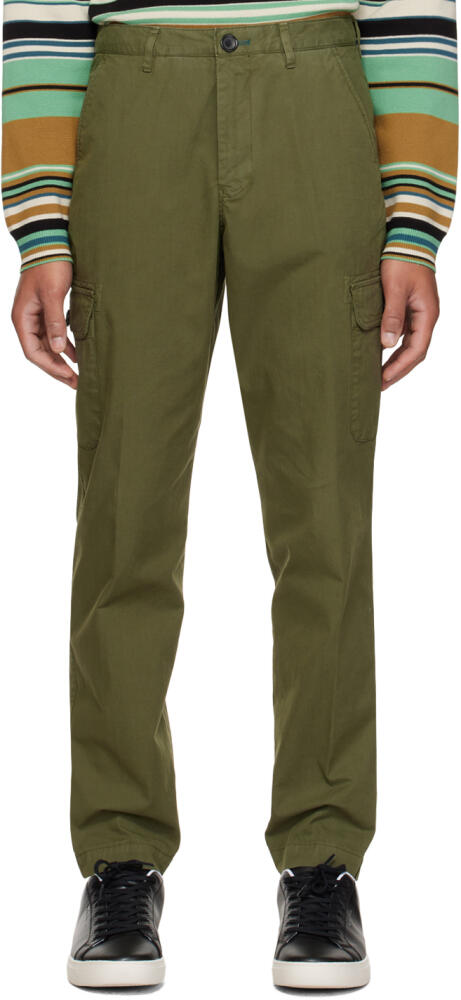 PS by Paul Smith Khaki Embroidered Cargo Pants Cover