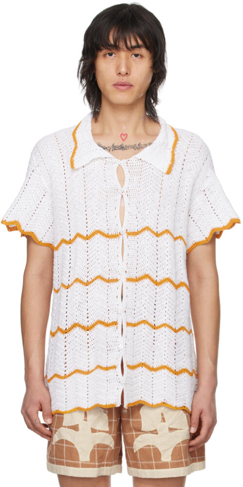 HARAGO White Chevron Shirt Cover